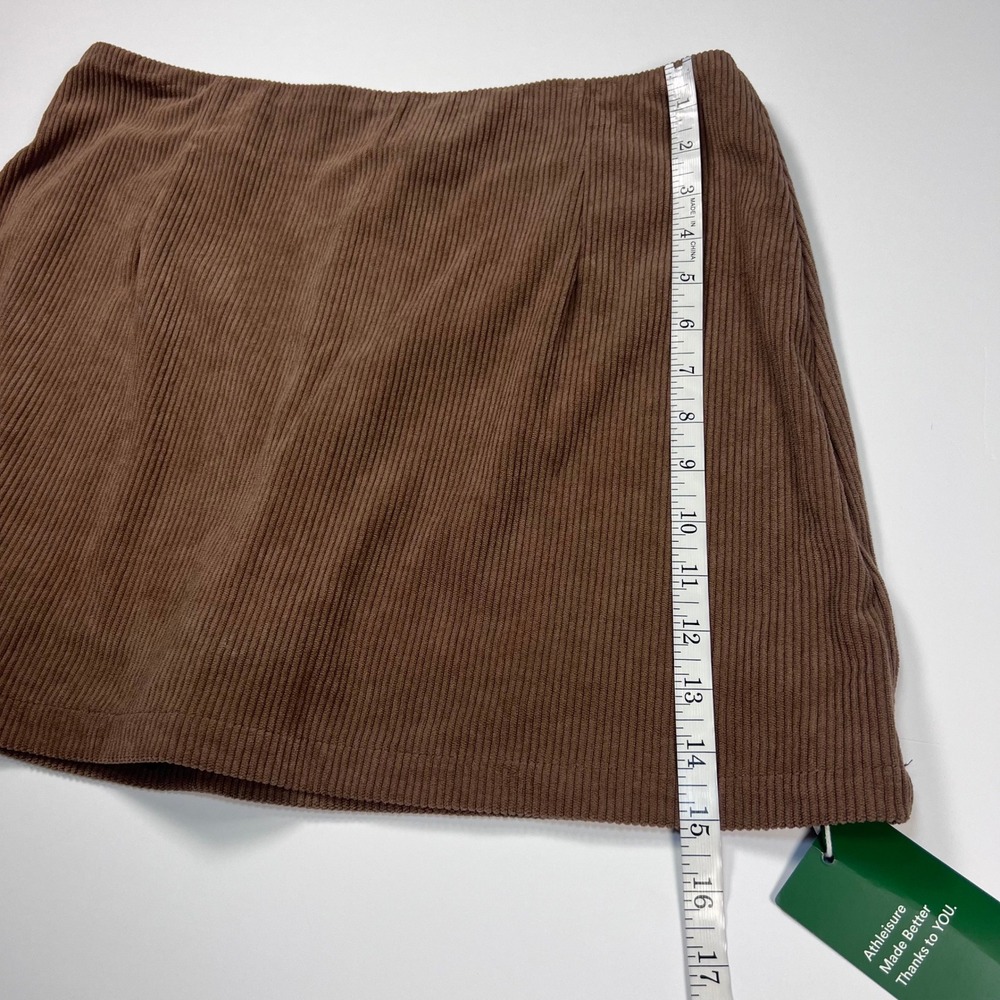 Halara Skort Women Large Brown Corduroy Mini Built-in Shorts Back Zip Casual - Picture 6 of 9